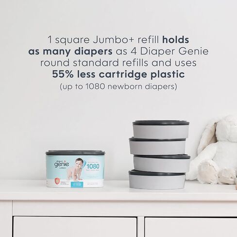 The Diaper Genie Jumbo Square Refill, with Continuous Film, can Hold up to 1080 Newborn-Sized Diapers per Refill (Pack of 2) in Kuwait