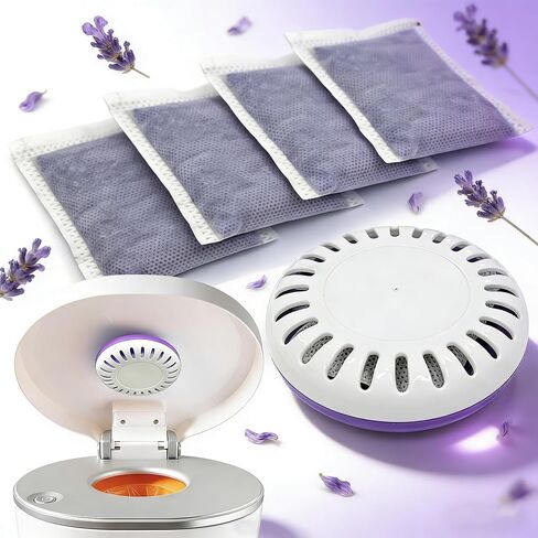 Odor Eliminator Cartridge for Munchkin Step and Pail Diaper Pail | 3.5 in Deodorizer Odor Absorber, 1 Puck Cartridge & 4 Lavender Scented Refills in Kuwait