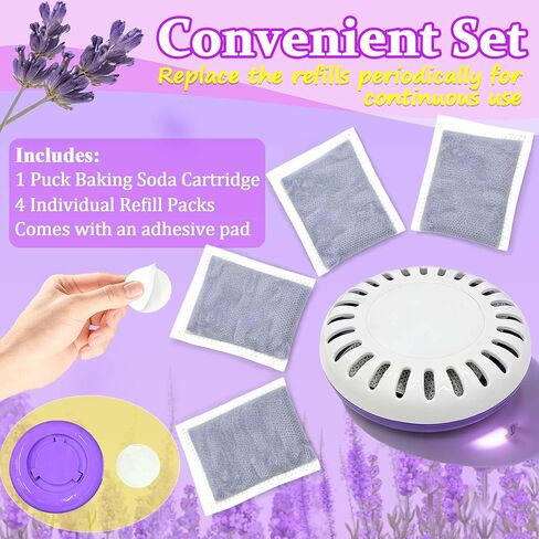 Odor Eliminator Cartridge for Munchkin Step and Pail Diaper Pail | 3.5 in Deodorizer Odor Absorber, 1 Puck Cartridge & 4 Lavender Scented Refills in Kuwait