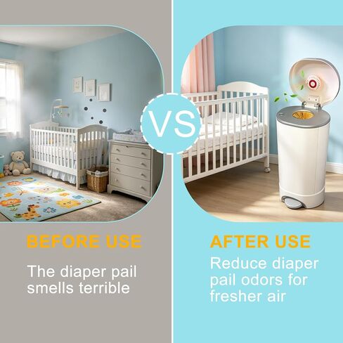 Diaper Pail Deodorizer for Munchkin Step and Pail Diaper Pails | Odor Removing Baking Refills Compatible with Arm & Hammer Puck Cartridge, Ocean Aroma, 6 PCS in Kuwait