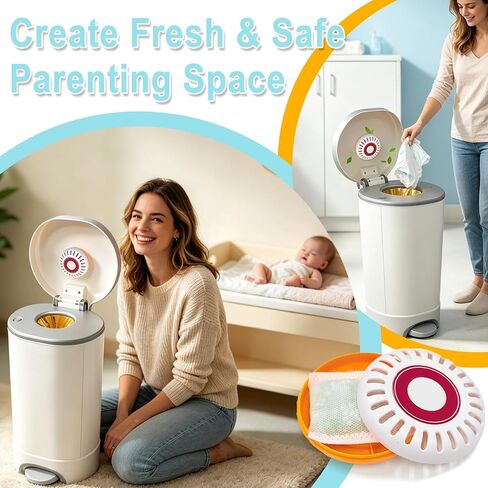 Diaper Pail Deodorizer for Munchkin Step and Pail Diaper Pails | Odor Removing Baking Refills Compatible with Arm & Hammer Puck Cartridge, Ocean Aroma, 6 PCS in Kuwait