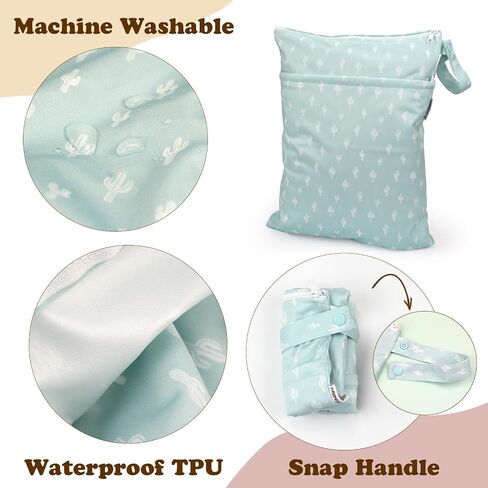 Mama Koala 2 Pack Reusable Pail Liners, with 2 Pack Wet Dry Bags in Kuwait