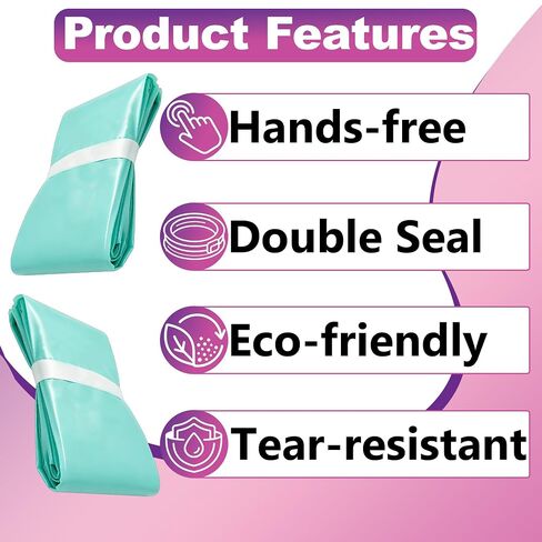 12 Pcs Adult Diaper Pail Liners Compatible with Akord 280 Slim | Odor Locking Continuous Roll System, Easy Cut & Tie, Lightly Scented, Green in Saudi Arabia