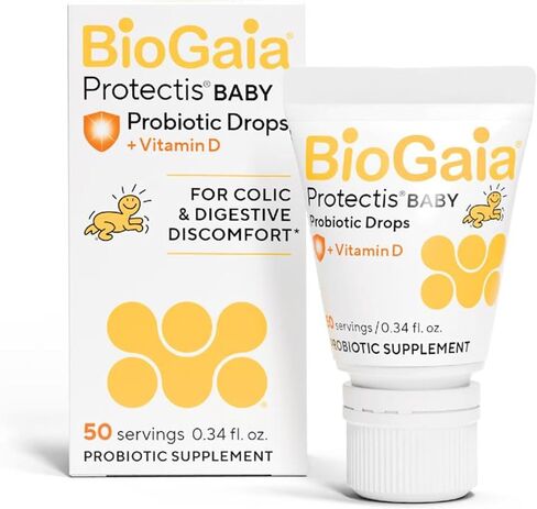 BioGaia Protectis Baby Probiotic Drops | Colic & Gas Relief + Vitamin D | Safe for Newborns | Ease Crying, Fussing, Colic, Gas, Spit-ups & Constipation | No Dairy, Soy & Gluten | 50 Day Supply | 10mL | Pediatrician-recommended | Ease Crying, Fussing, Coli in Kuwait