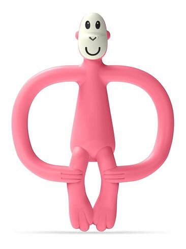 Matchstick Monkey Silicone Teether & Gel Applicator – Silicone Baby Teether, Easy-to-Grip, BPA-Free, Supports Self-Soothing & Early Brushing, 3 Months+, 4 Inches, Pink in Kuwait