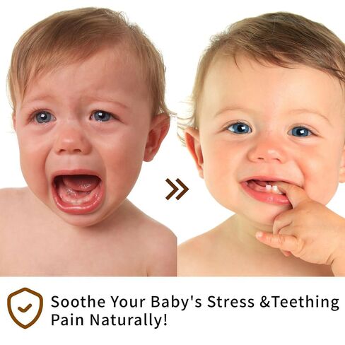 Teething Relief Teething Roller for Babies, Gentle Care Formula with Camellia Oil and Vitamin E, Ideal for Fussy Teething Times, Easy External Roll-On, 10ml, 2 Pack in Kuwait
