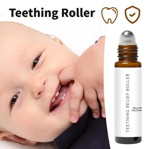 Teething Relief Teething Roller for Babies, Gentle Care Formula with Camellia Oil and Vitamin E, Ideal for Fussy Teething Times, Easy External Roll-On, 10ml, 2 Pack in Kuwait