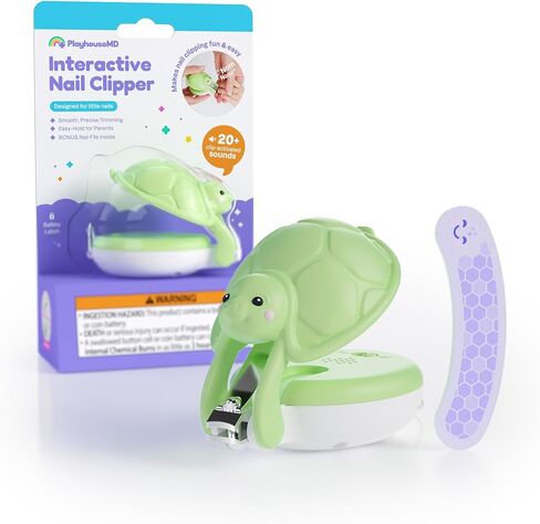 Playhouse MD Interactive Baby Nail Clipper for Newborn, Infant & Toddler - Ergonomic Nail Trimmer with Safety Latch, 20+ Optional Sounds, Bonus Nail File, Baby Nail Care Kit in Kuwait