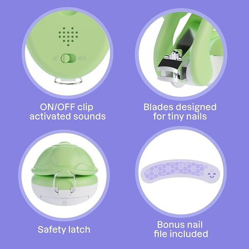 Playhouse MD Interactive Baby Nail Clipper for Newborn, Infant & Toddler - Ergonomic Nail Trimmer with Safety Latch, 20+ Optional Sounds, Bonus Nail File, Baby Nail Care Kit in Kuwait