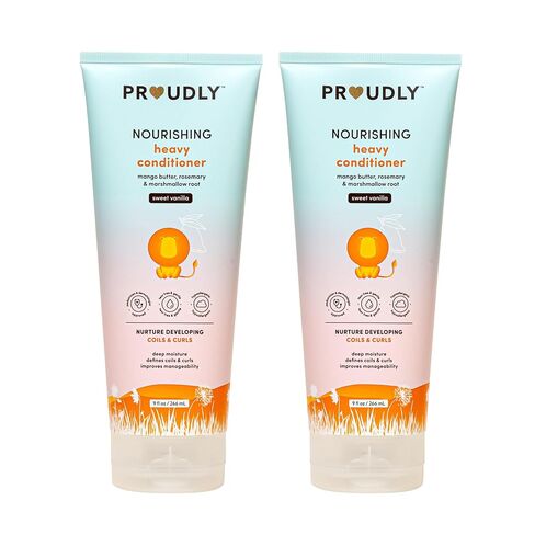 PROUDLY Nourishing Curly & Coily Hair Baby Conditioner by Gabrielle Union & Dwyane Wade, for Black & Brown Babies, Dry, Sensitive Skin, Sweet Vanilla, 2-Pack in Kuwait
