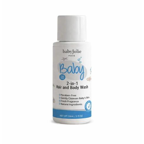 Baby Jolie Travel Kit and Baby Gift Set, 2 oz Each | 2-in-1 Hair & Body Wash, Conditioner & Body Lotion, Dermatologically Tested, Reusable Zip Pouch in Kuwait