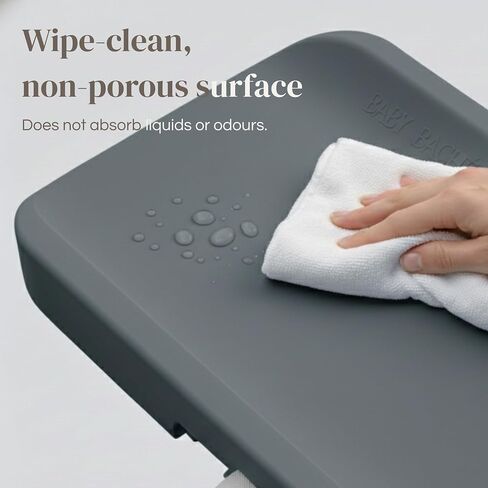 2-in-1 Baby Scale, Contoured Wipe-Clean Foam, Non-Porous Waterproof Surface, Digital Baby Weighing Pad for Routine Changes, Safety Strap, Neutral Nursery Essential in Kuwait