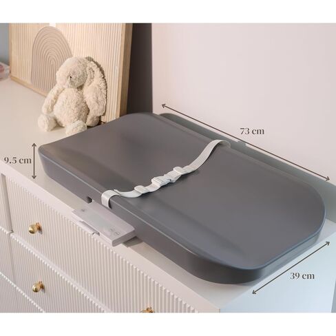 2-in-1 Baby Scale, Contoured Wipe-Clean Foam, Non-Porous Waterproof Surface, Digital Baby Weighing Pad for Routine Changes, Safety Strap, Neutral Nursery Essential in Kuwait