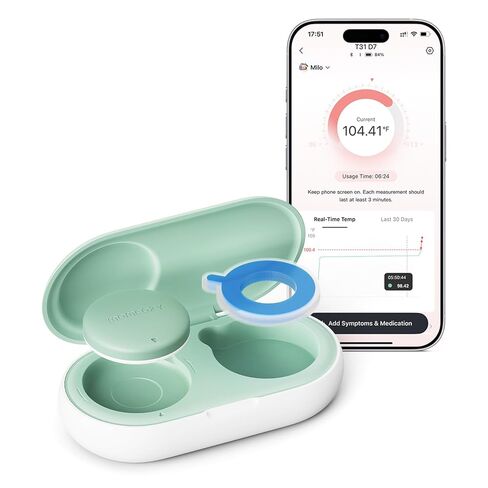 Momcozy Wearable Digital Thermometer for Baby, Medical-Grade Accurate Smart Thermometer, Instant Reads, APP Real-time Monitoring Thermometer for Kids & Infants, Hypoallergenic 3M Sticker,Bluetooth in Kuwait