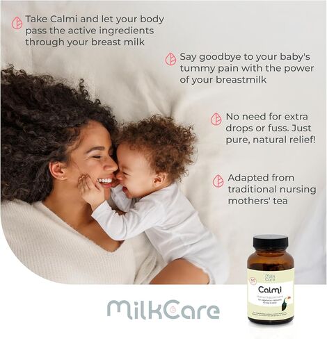 Calmi Postpartum Baby Gas Relief Supplement for Breastfeeding Mothers, Traditional Herbal Nursing Blend with Fennel, Ginger and Chamomile, Supports Digestive Comfort and Calm, Vegan, 60 Capsules in Kuwait