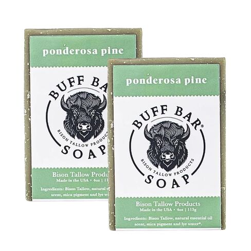 Big Crazy Buffalo Unscented Bison Tallow Buff Soap Bar (2 Pack) | Gentle Cleanser, Sensitive Skin, Face & Body Wash, Non-Stripping, Natural, No Dyes, Chemicals, Fragrances, Preservatives in Kuwait