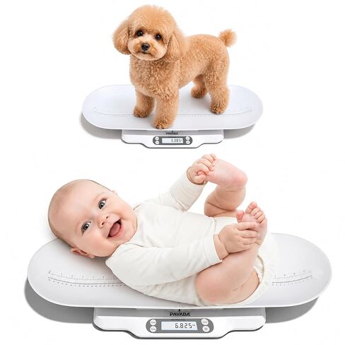 Digital Baby Scale with Removable Tray, 66 lbs | Newborns & toddlers weighing, puppy & cat friendly, curved design, intelligent hold function, accurate to 2g in Kuwait