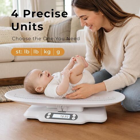 Digital Baby Scale with Removable Tray, 66 lbs | Newborns & toddlers weighing, puppy & cat friendly, curved design, intelligent hold function, accurate to 2g in Kuwait