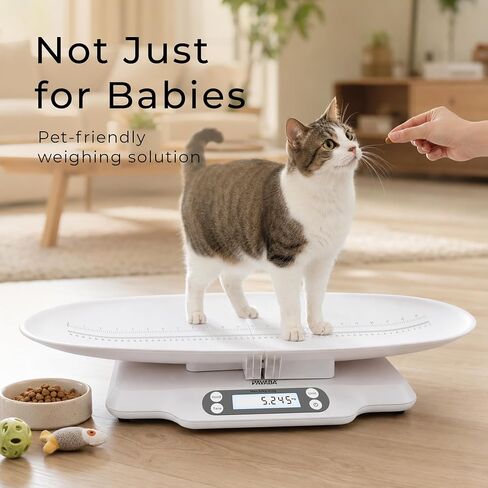 Digital Baby Scale with Removable Tray, 66 lbs | Newborns & toddlers weighing, puppy & cat friendly, curved design, intelligent hold function, accurate to 2g in Kuwait