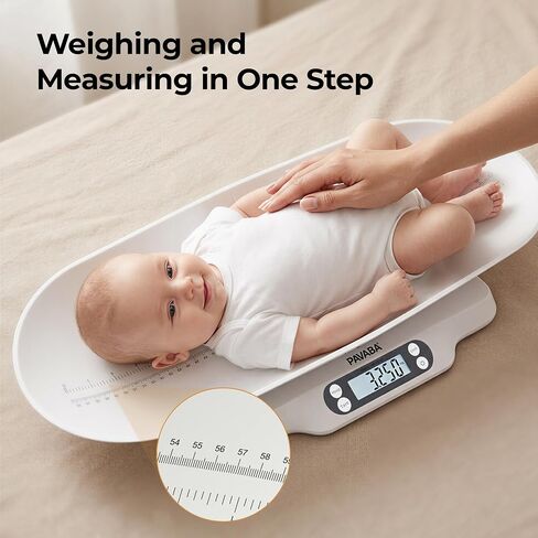 Digital Baby Scale with Removable Tray, 66 lbs | Newborns & toddlers weighing, puppy & cat friendly, curved design, intelligent hold function, accurate to 2g in Kuwait