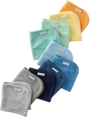 Butterblu River 10-Pack Baby Terry Washcloths 100% Organic Cotton Absorbent for Baby and Toddler Boys & Girls, Sunny Pink Rainbow, One Size in Kuwait