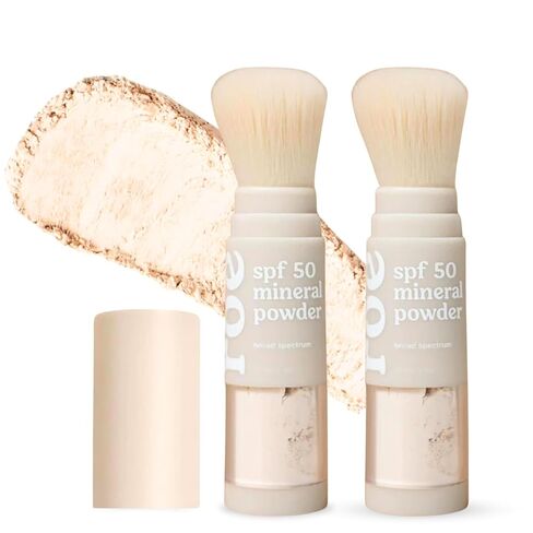 Roe Wellness- SPF 50 Powder Sunscreen Mineral-Based, Non-Toxic Brush-on For Kids, Adults & Babies | For Scalp, Face & Body (Reef Safe)(2Pack) in Kuwait