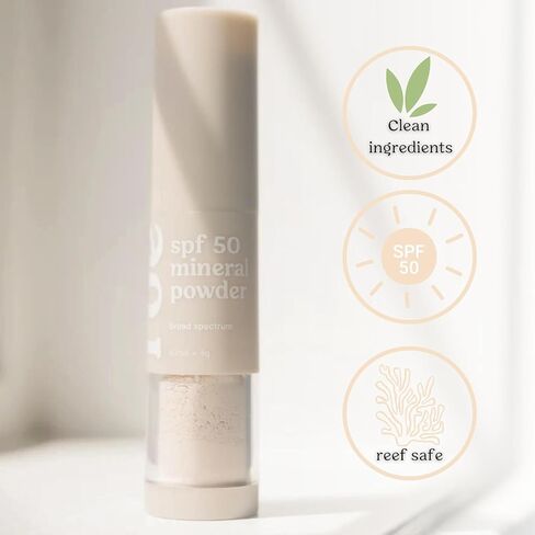 Roe Wellness- SPF 50 Powder Sunscreen Mineral-Based, Non-Toxic Brush-on For Kids, Adults & Babies | For Scalp, Face & Body (Reef Safe)(2Pack) in Kuwait