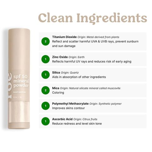Roe Wellness- SPF 50 Powder Sunscreen Mineral-Based, Non-Toxic Brush-on For Kids, Adults & Babies | For Scalp, Face & Body (Reef Safe)(2Pack) in Kuwait