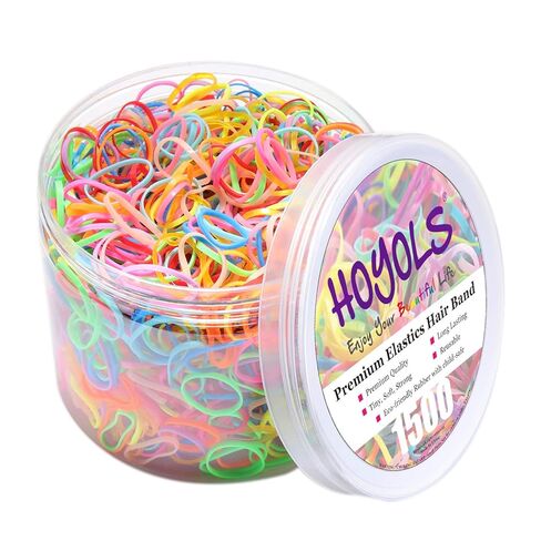 HOYOLS Clear Hair Ties, 1500pcs Mini Clear Elastic Hair Bands for Girls Women, Small Rubber Bands for Ponytails Braids Hairstyles, No Damage Hair Elastics, 1 Inch TPU in Kuwait