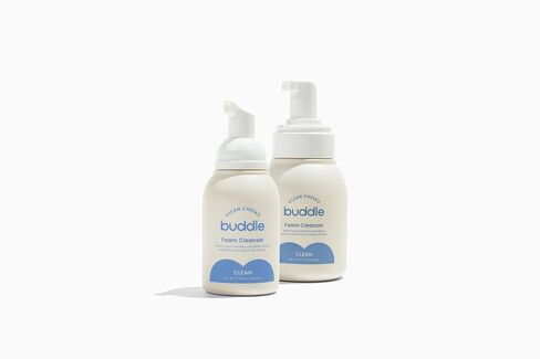 Buddle Clean Cheeks Baby Micellar No-Rinse Foam Cleanser Duo, 3.4 + 6.7 oz | One for the Nursery and One for On-the-Go; No-Rinse Micellar Foam for Sensitive Baby Skin, Fragrance-Free and Paraben-Free in Kuwait