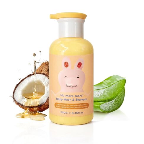 No More Tears Baby Wash & Shampoo, Tear-Free Formula with Aloe Vera and Coconut Oil, Ultra-Gentle Daily Cleanse, 250ml, 8.45 fl oz in Kuwait