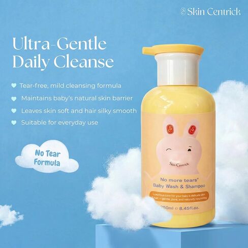 No More Tears Baby Wash & Shampoo, Tear-Free Formula with Aloe Vera and Coconut Oil, Ultra-Gentle Daily Cleanse, 250ml, 8.45 fl oz in Kuwait