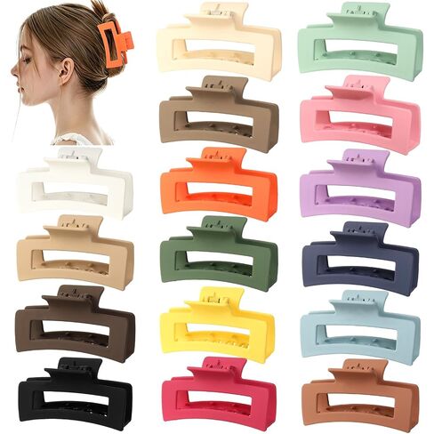 laxizar 16 Pcs Hair Clips for Women 3.5 Inch Claw Clips Hair Accessories in Kuwait