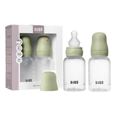 BIBS Plastic Baby Bottle, 150 ml, 2-Pack, Silicone Nipple, Blush | Anti-Colic | Silicone Nipple | Slow Flow | BPA-Free Plastic | Supports Breastfeeding | Made in Denmark | Familiar BIBS Nipple in Kuwait