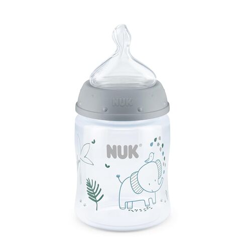 NUK First Choice Smooth Flow Anti-Colic Bottle, Peach, 5 oz. Baby Bottle with SafeTemp Temperature Indicator, Newborn Essentials, 4-Pack in Kuwait