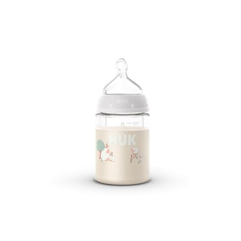 NUK First Choice Smooth Flow Anti-Colic Bottle, Peach, 5 oz. Baby Bottle with SafeTemp Temperature Indicator, Newborn Essentials, 4-Pack in Kuwait