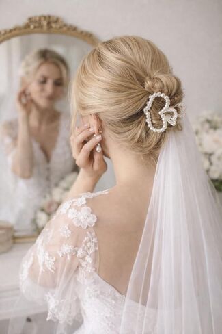 4PCS Pearl Hair Claw Clips for Women & Girls Strong Hold Hair Clamps for Thick & Thin Hair Elegant Barrettes for Wedding, Party & Everyday Styling in Kuwait