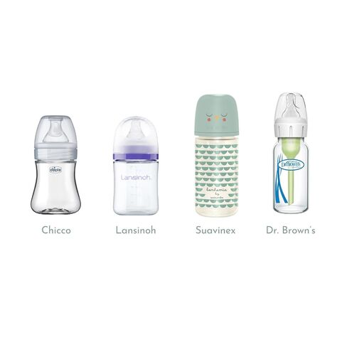 Glass Baby Bottle Variety Pack Newborn 0+ Anti-Colic Non-Toxic Glass Bottles Featuring Dr. Brown's, Lansinoh, Chicco & Suavinex Baby Bottle Discovery Box in Kuwait