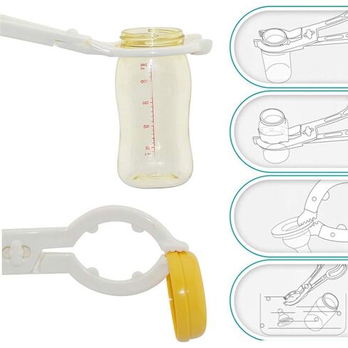 Bottle Tongs for 0+ Months, Multifunctional Anti-Slip White Food Grade PP Bottle Clamp, 1 Pack for & Hot Handling in Kuwait