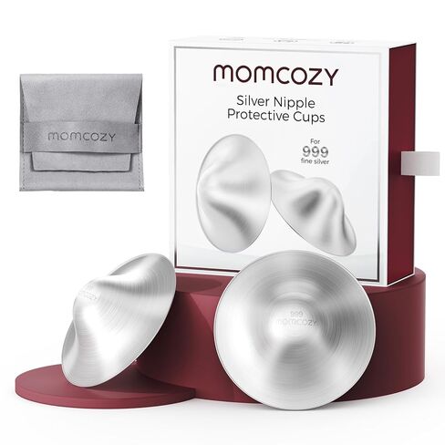 Momcozy 999 Silver Nursing Cups Original Perforated Breathable Design, 999 Silver Nipple Cover for Breastfeeding Essential, Nipple Shield for Nursing Newborn, Metal Nipple Shields, Regular Size in Kuwait