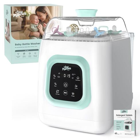 Tiny Marvels Upgraded All-in-One Baby Bottle Washer, Sterilizer and Dryer | Water Purification, 72hr Storage, Self-Cleaning, 13 Clean Modes, 6 Bottles & Pump Parts Capacity with 60 Detergent Tablets in Kuwait