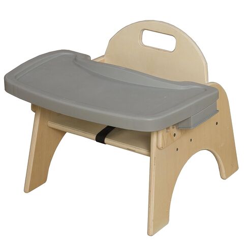 9"H Montessori Wooden Feeding Chair with Safety Harness for Toddlers to Teens, Kids Dining in Kuwait