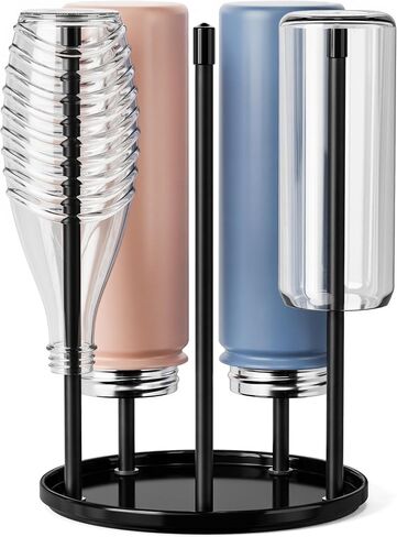 niffgaff Bottle Drying Rack – Ceramic Base Bottle Organizer for Countertop, Baby Bottle Rack, Water Bottle Storage Rack, Black in Kuwait