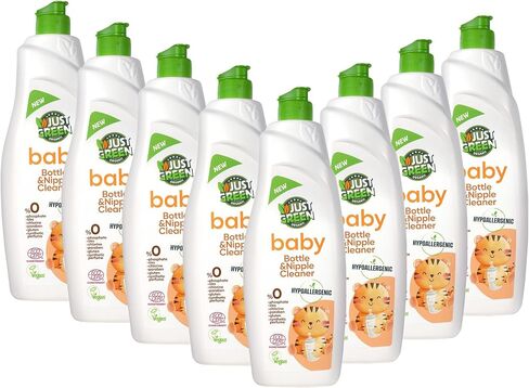 Baby Bottle & Nipple Cleaner, Plant-Based Baby Bottle Soap, Non-Toxic, Hypoallergenic, EcoCert Certified, Vegan, Baby Dish Soap for Bottles & Nipples, 25.3 fl oz (750 ml) - 8 Pack in Kuwait