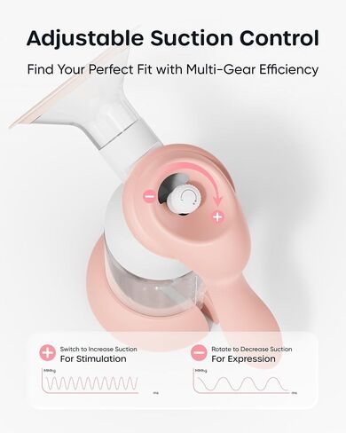Nuliie 8010 Manual Breast Pump, Adjustable Suction with Temperature-Indicating Bottle, 6oz Wide-Neck Bottle, Narrow-Neck Adapter, Hand Pump Breastmilk with Flanges, BPA-Free, Heat Resistant in Kuwait