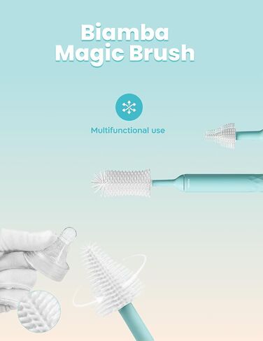 Magic Brush - Electric Baby Bottle Brush Cleaner with 360-Degree Rotation, Baby Bottle Cleaner Set with Silicone Head, USB Rechargeable, Water-Resistant Design, Nipples & Feeding Accessories in Kuwait