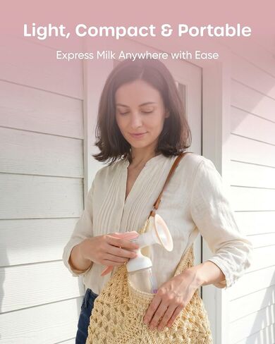 Nuliie 8010 Manual Breast Pump, Adjustable Suction with Temperature-Indicating Bottle, 6oz Wide-Neck Bottle, Narrow-Neck Adapter, Hand Pump Breastmilk with Flanges, BPA-Free, Heat Resistant in Kuwait