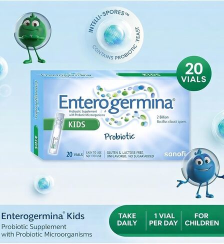 EnterogerminaKids (20 Vials) 1-Pack, Ready-to-Use Liquid Vials Gluten Free in Kuwait