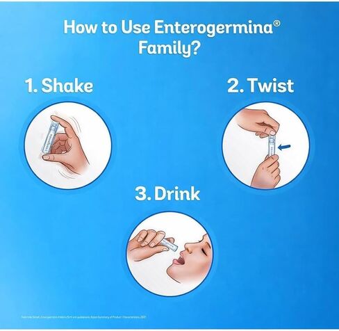EnterogerminaKids (20 Vials) 1-Pack, Ready-to-Use Liquid Vials Gluten Free in Kuwait