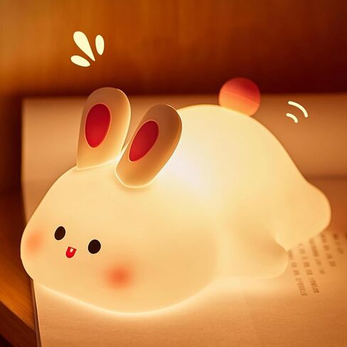 Cute Duck/Chicken/Rabbit/Panda NightLight, LED Squishy Animal Novelty Lamp for Toddler Baby Kids, Nursery Touch Kawaii Room/House Decor Bedside Touch Lamp for Breastfeeding in Kuwait